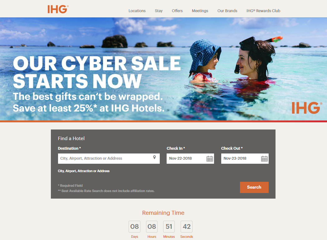 IHGが11月30日までサイバーセールを実施！その内容とは？